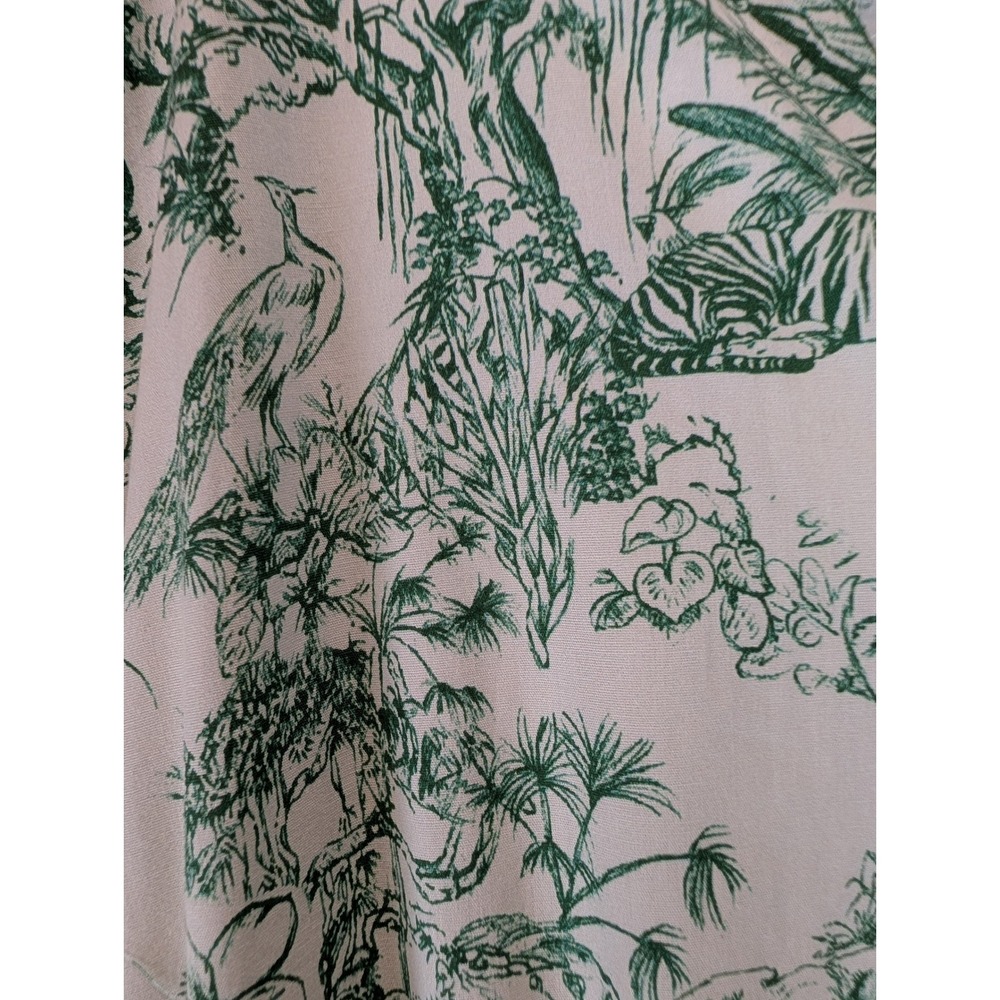 Jodifl Green Toile de Jouy Jungle Print Tiered Maxi Dress Smocked Waist Large - Picture 4 of 4